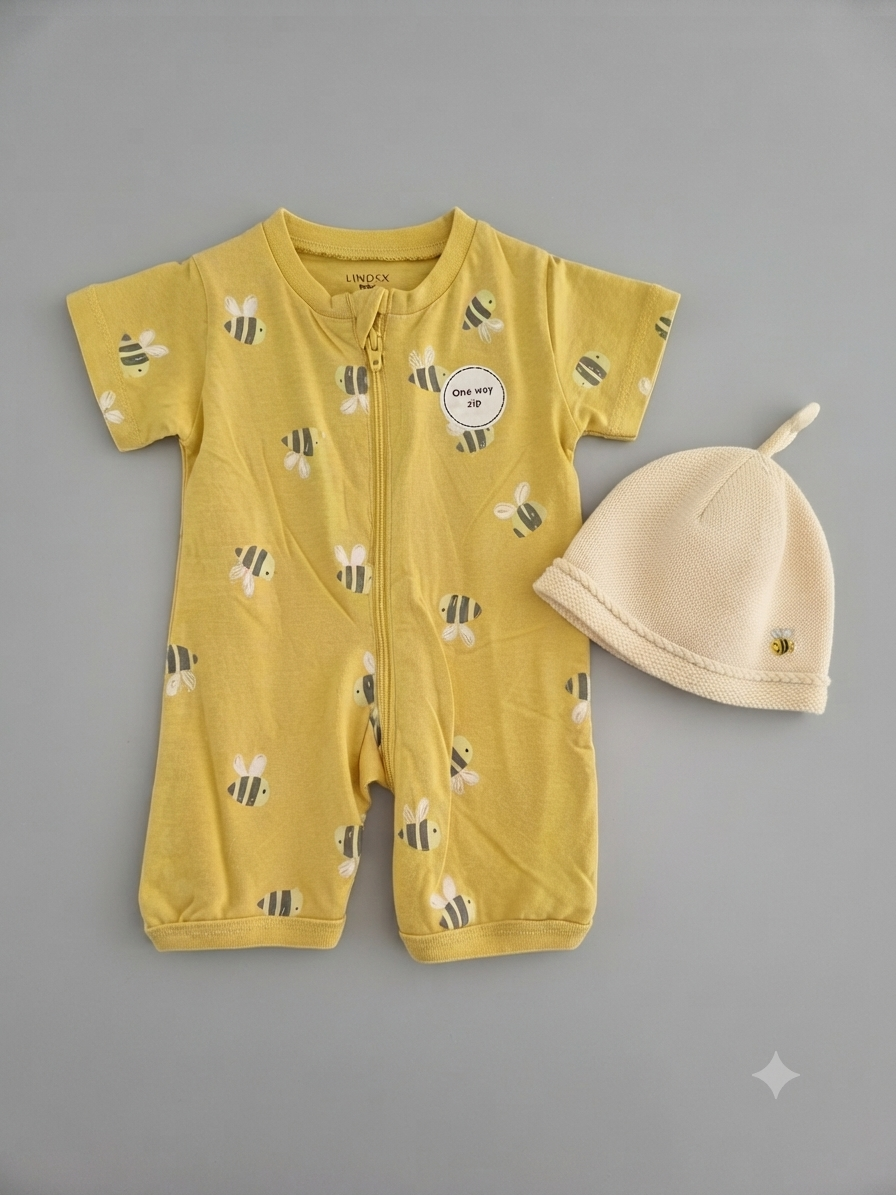 رامپر نوزادی،طرح زنبور،نرم و باکیفیت